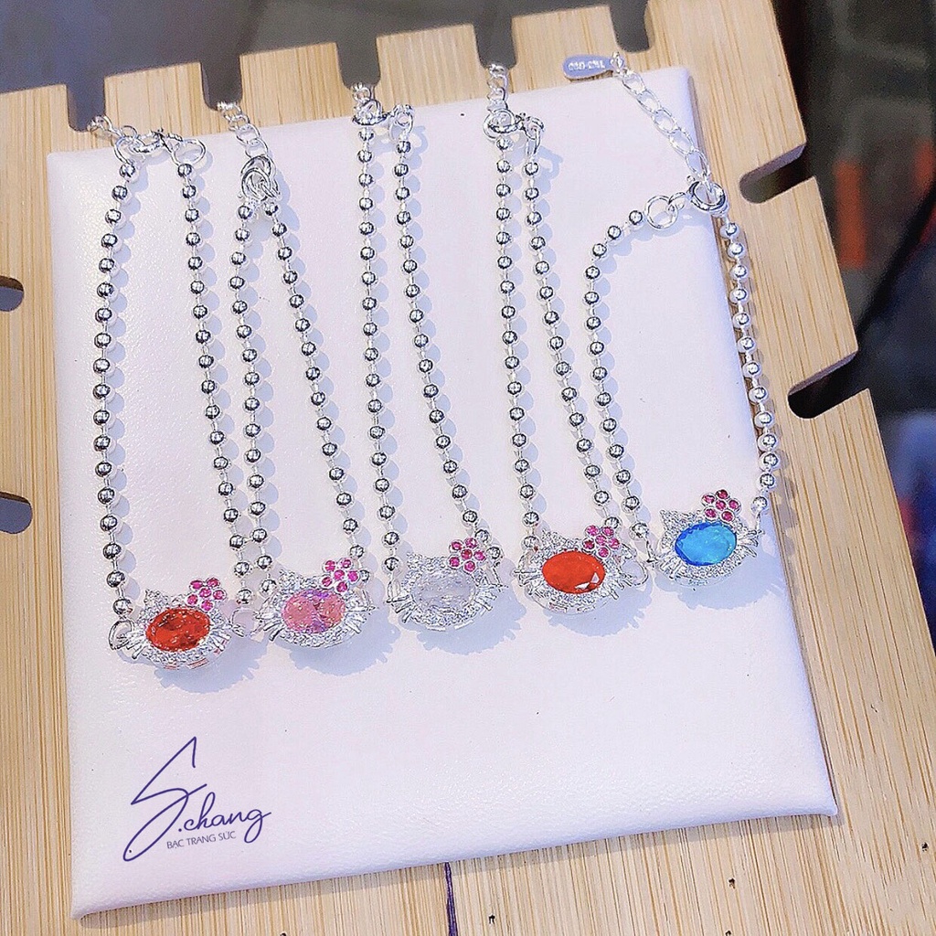 Lắ tay bạc kitty cho bé con LT23