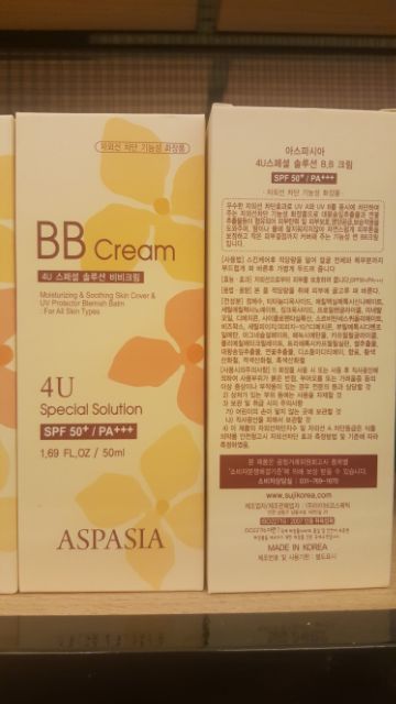 Kem Nền Aspasia 4U Special B.B Solution Cream SPF50 PA+++ (50ml) - HSD: 5/2021