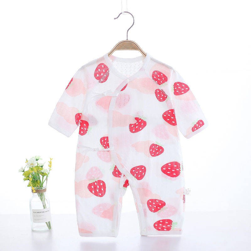 pamper  Sơ sinh mùa xuân và mùa thu mùa hè quần áo nhà sư cotton mỏngmoony