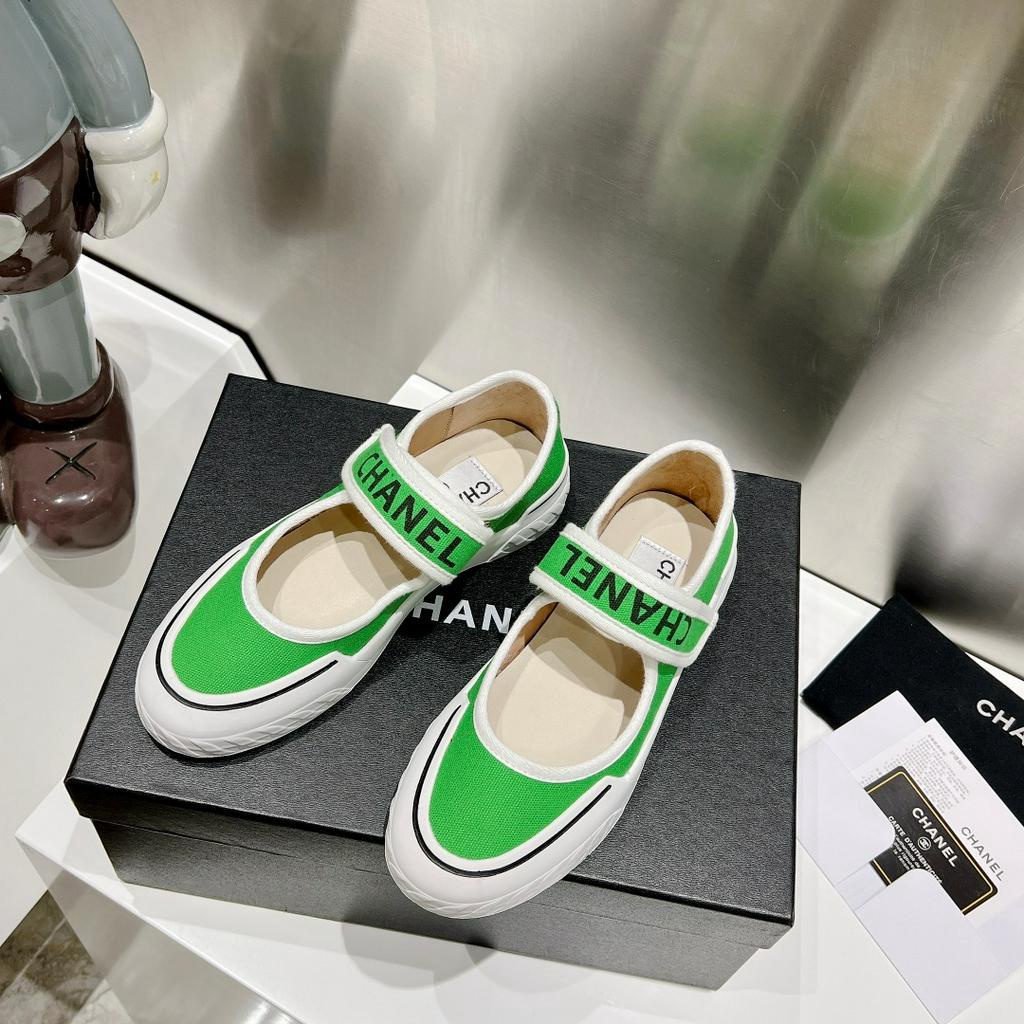 Giày búp bê thời trang cao cấp thương hiệu Channel CN thiết kê quai ngang in logo sang trọng, thời thượng