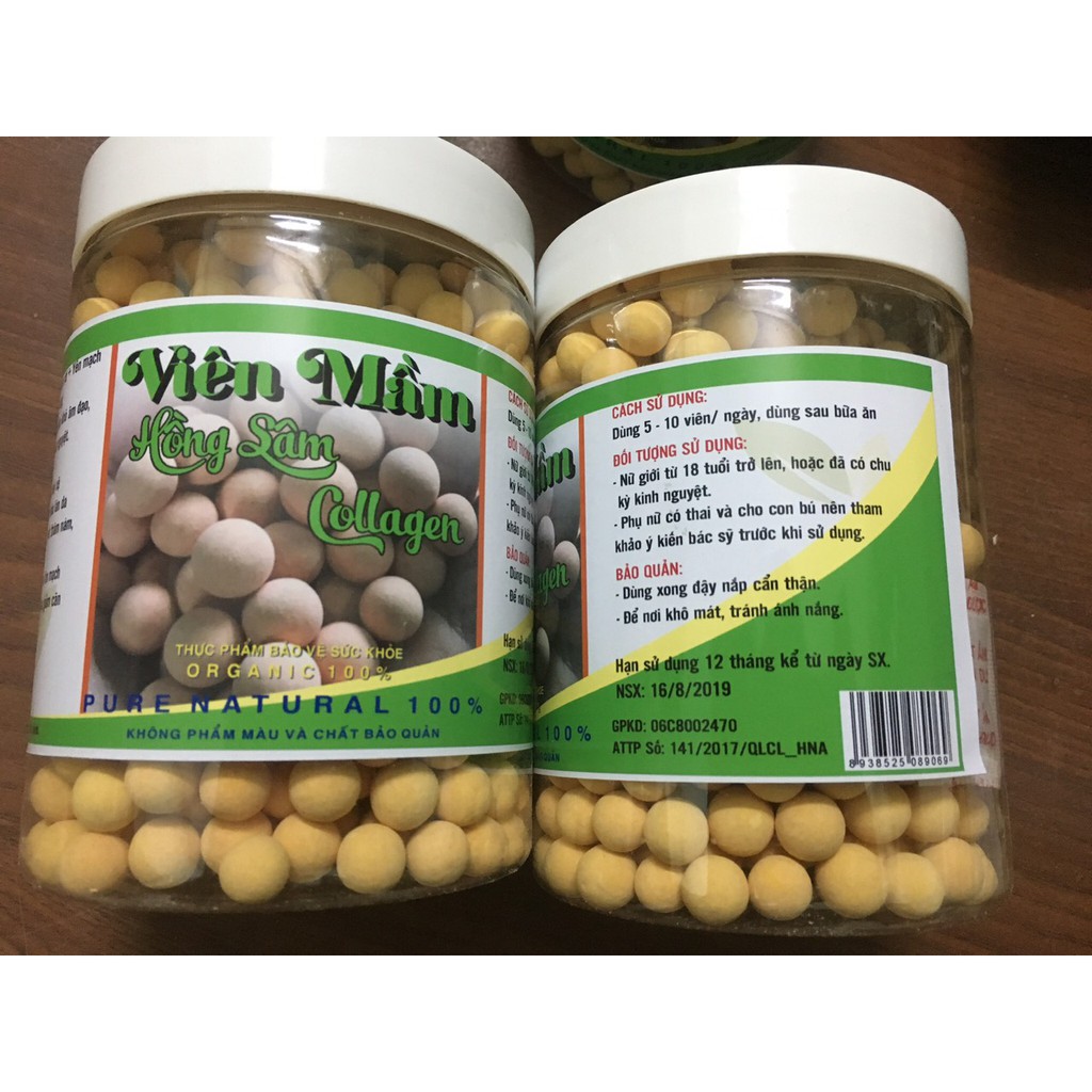 500gr viên mầm hồng sâm collagen tăng vòng 1, đẹp da và cân bằng nội tiết tố nữ có giấy chứng nhận ATTP | BigBuy360 - bigbuy360.vn