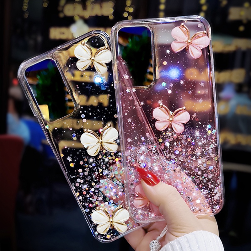 Ốp Điện Thoại Silicone Đính Đá Kim Sa Lấp Lánh Cho Samsung Galaxy A21 A31 A41 A21S A51 A71 A52 A72 A12 A32 A22 4G A42 5G