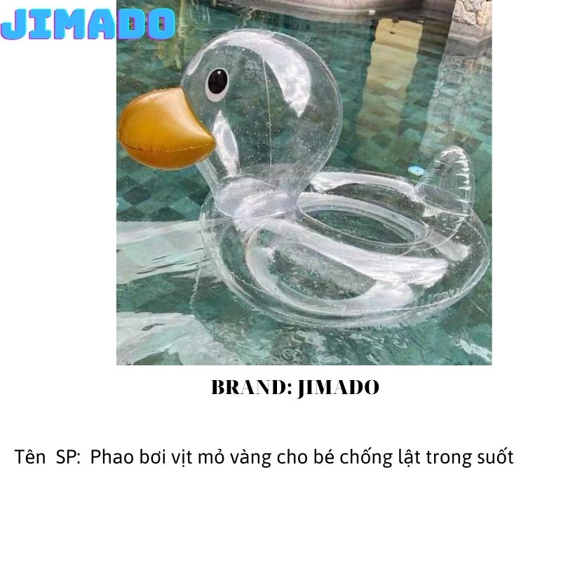 Phao bơi vịt mỏ vàng cho bé chống lật trong suốt JIMADO 8837257403