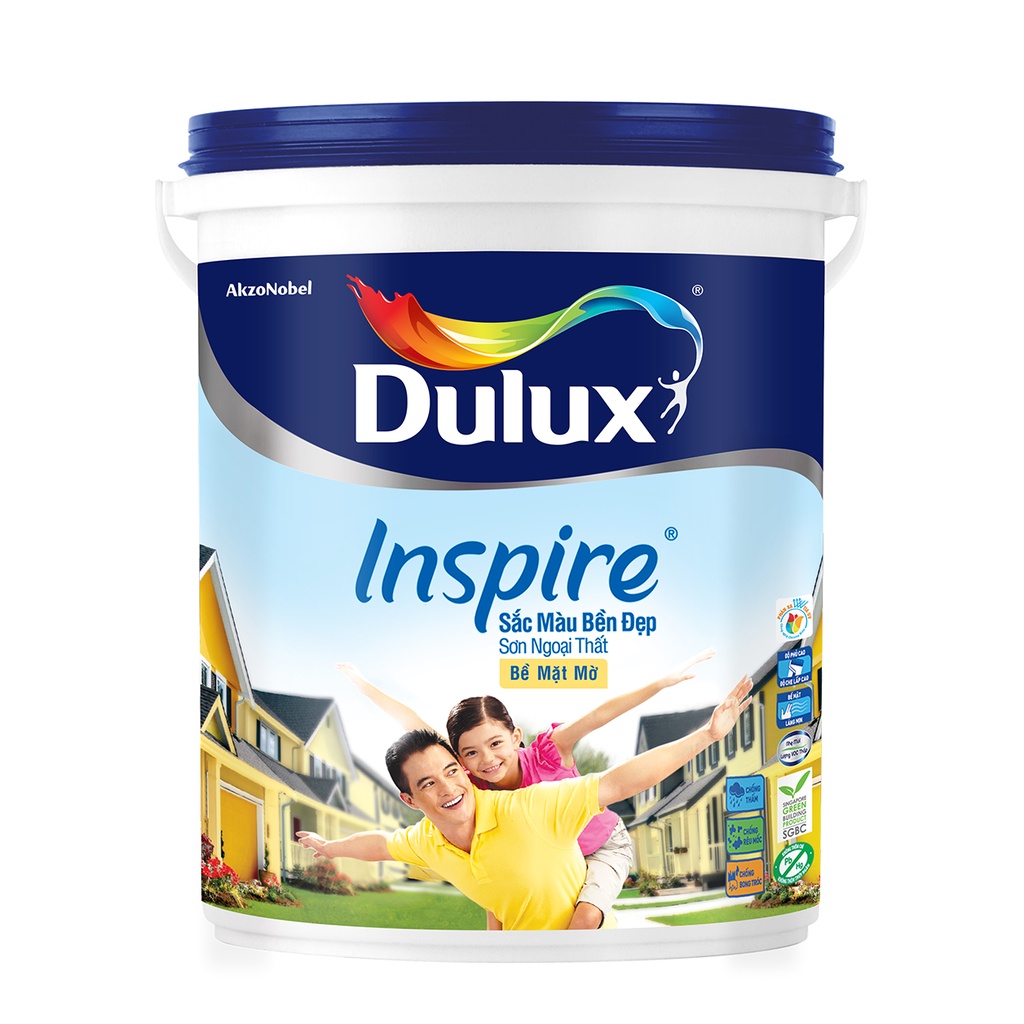 Sơn tường Dulux Inspire Ngoại Thất Sắc Màu Bền Đẹp Bề Mặt Mờ - Z98 - 18 Lít
