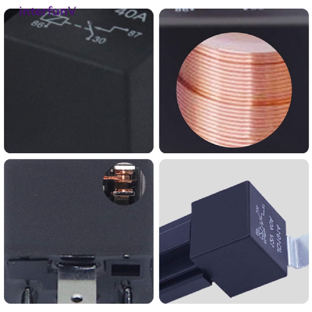 Rơ Le Ô Tô 4 5 Chấu 4P 5P 40A DC 12V / 24V Chống Thấm Nước Chuyên Dụng