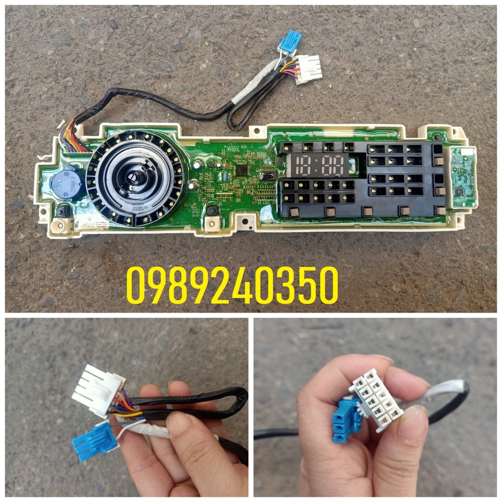 Bo mạch hiển thị máy giặt LG FC1409S2E 9 dây (2 zắc cắm) mới