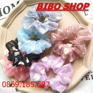 Dây buộc tóc co giãn hình hoa cúc thời trang hàn quốc cho nữ, cột tóc hoa cúc cho nữ