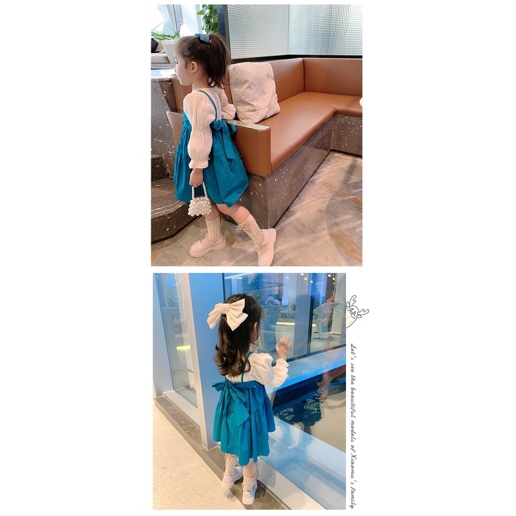 Đầm công chúa IQ ANGEL tay dài phong cách Hàn Quốc dành cho bé gái