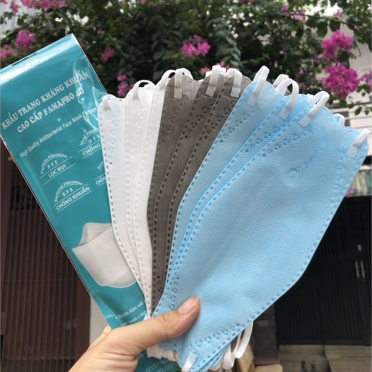 Khẩu Trang 4D FAMAPRO Kháng Khuẩn Cao Cấp - Gói 5 Cái