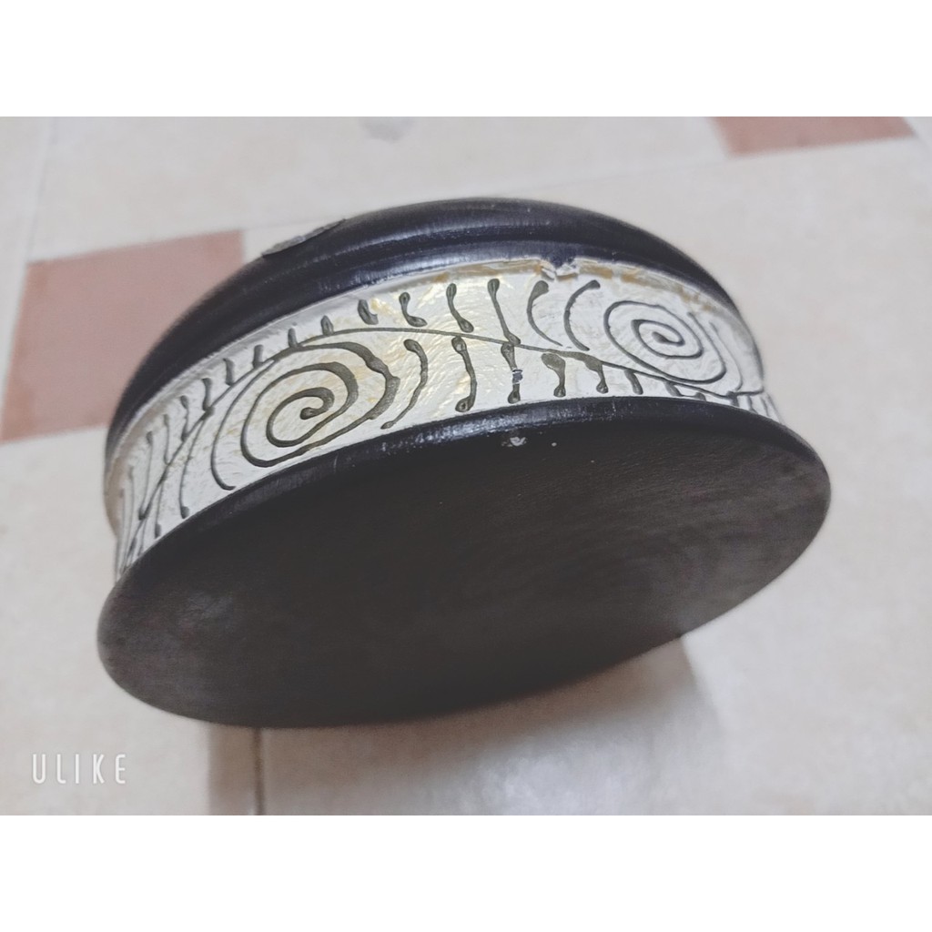 Gạt tàn thuốc lá, xì gà gỗ hình tròn hàng Thái Lan cỡ to 14cm