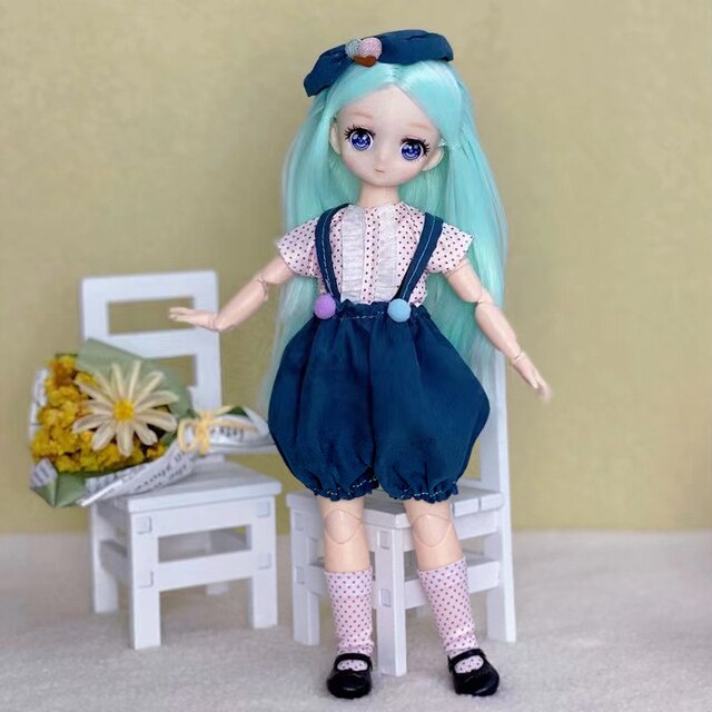 Búp Bê BJD 1/6 22 Khớp Mắt Anime Xinh Đẹp Trong Trang Phục Dễ Thương - Cao 30cm