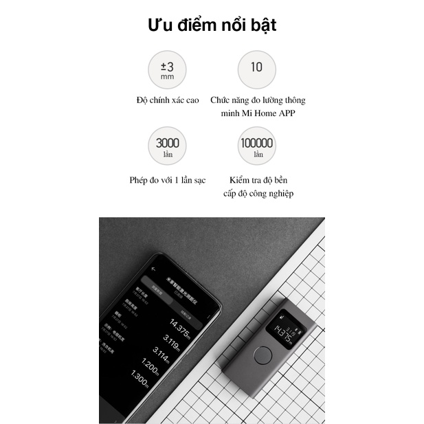 Máy đo khoảng cách laser Xiaomi Mijia MJJGCJYD001QW 40m