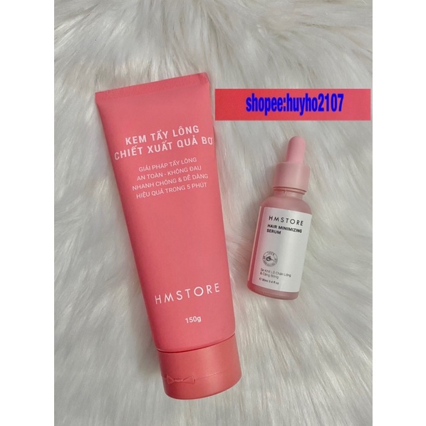 Combo Tẩy Lông Kem & serum CHIẾT XUẤT QUẢ BƠ HM STORE Hiệu Quả Trong 5 Phút ,không đau &nhanh chóng(150g).
