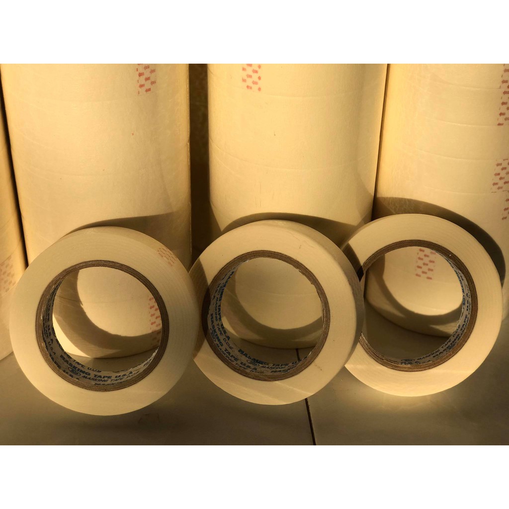 Combo 6 cuộn băng keo giấy 220 yard, cao 2.5cm