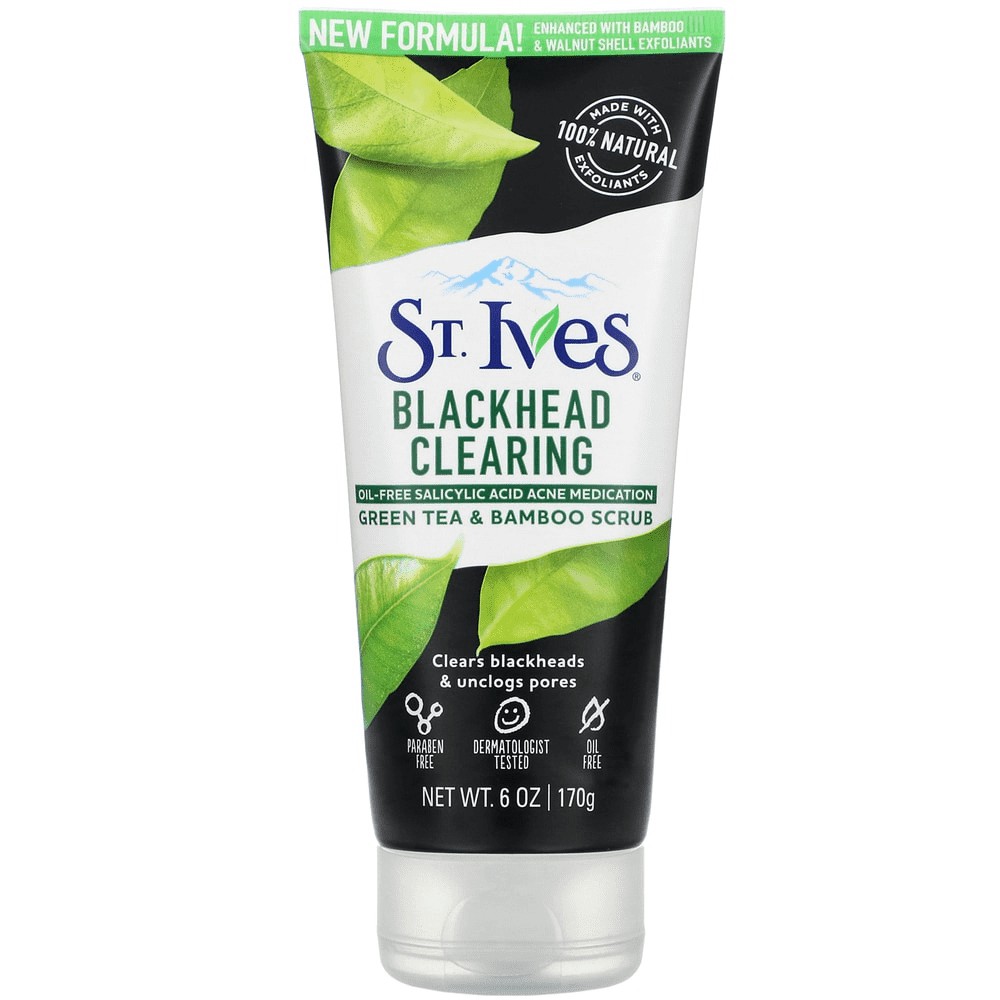 sữa rửa mặt St.Ives Blackhead Clearing Green Tea & Bamboo Scrub 170gr