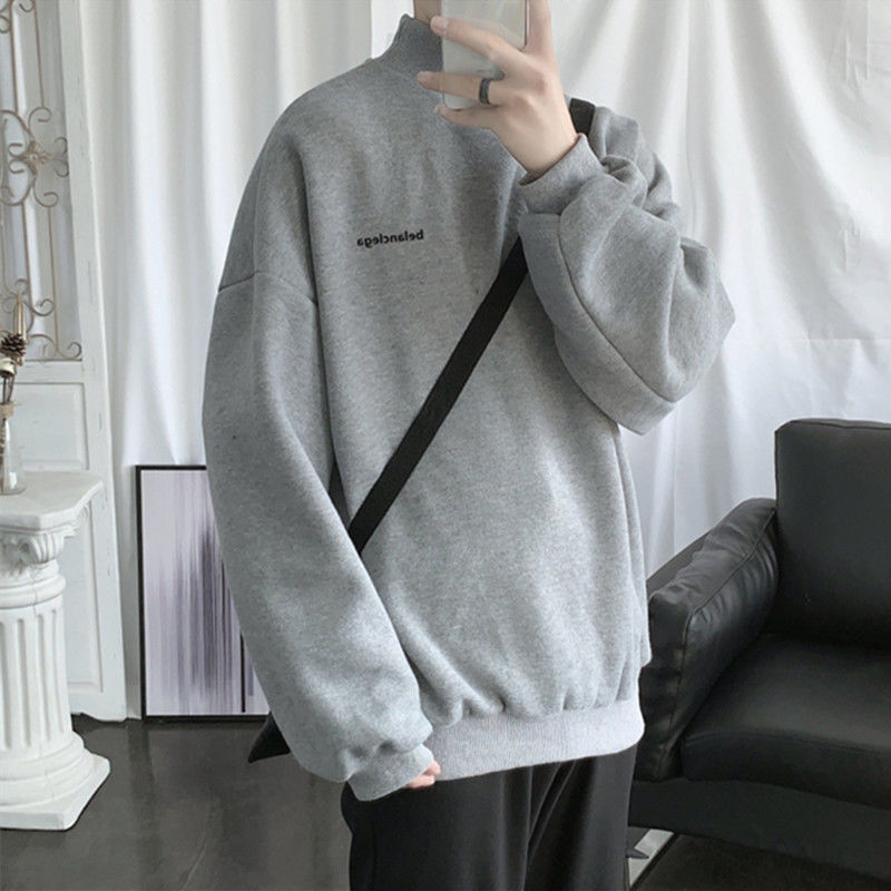 Áo Sweater Cổ Cao Dáng Rộng Thời Trang Thu Đông Dành Cho Nam Giới