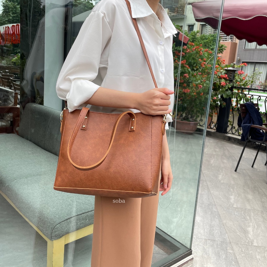 Túi xách công sở đeo chéo dáng basic da mềm vintage Mory bag 133 soba
