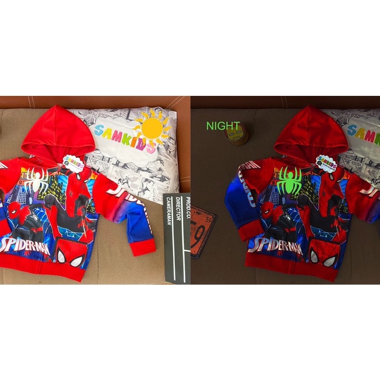 🎉Mẫu mới 2022- Áo khoác cho bé trai-Áo khoác siêu nhân SamKids (Áo khoác siêu nhân Nhện) Spider Man, Áo khoác có mũ