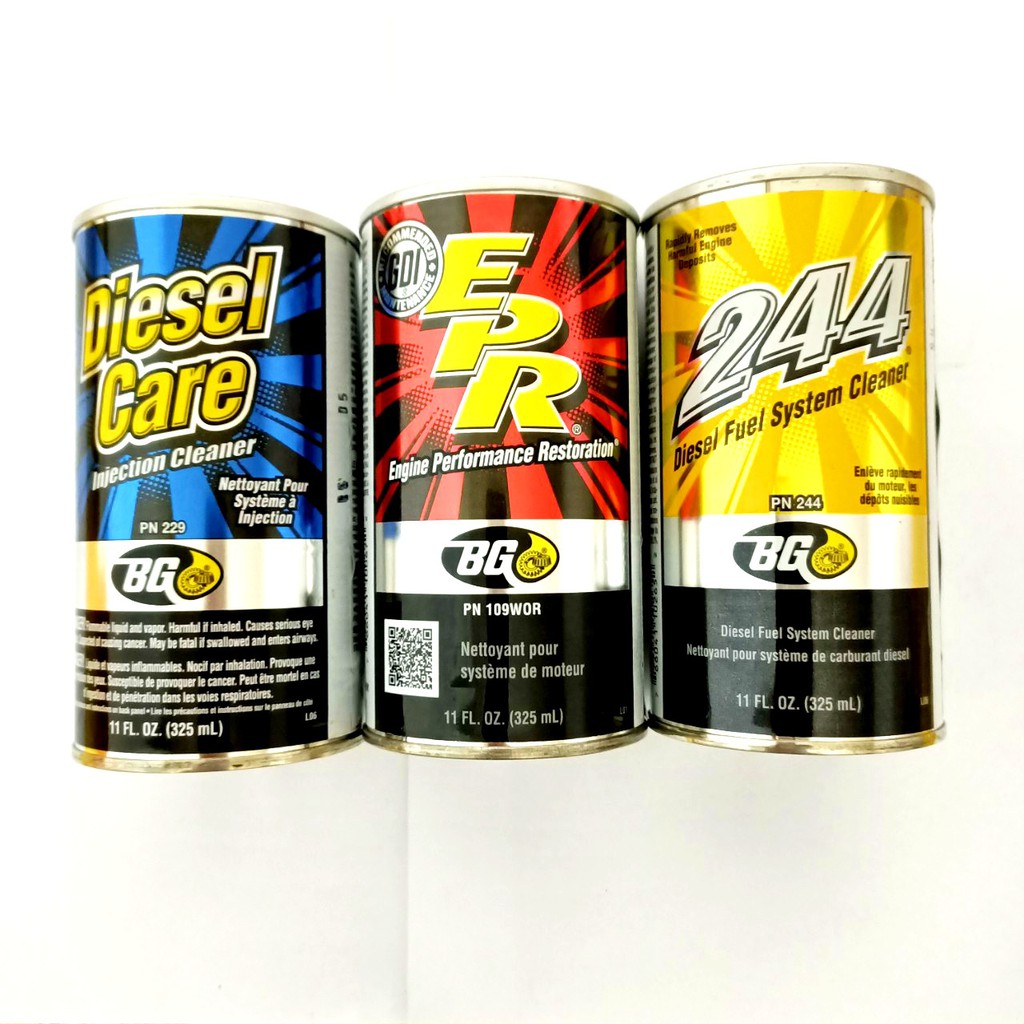 COMBO 3 chai súc rủa động cơ và vệ sinh kim phun DIESEL BG EPR + BG 229 + BG 244