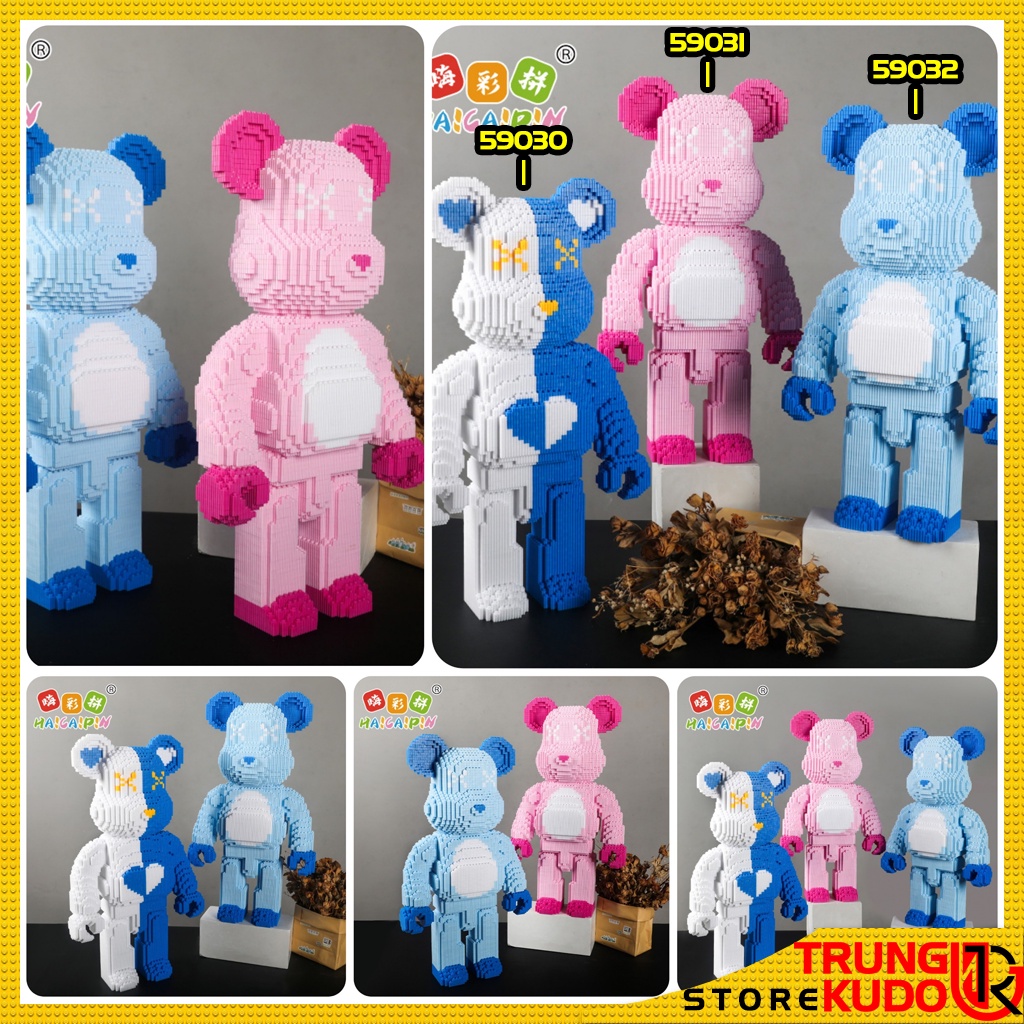 Gấu Bearbrick to mô hình Bearbrick 50cm dạng đồ chơi xếp hình dùng làm quà tặng, đồ decor