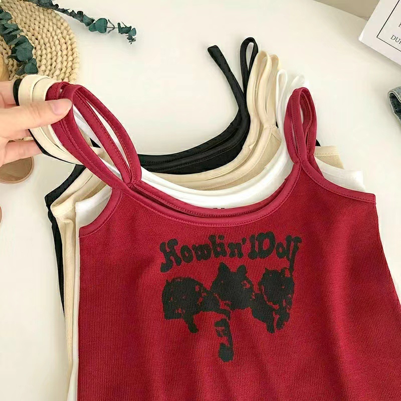 Áo Hai Dây Dệt Kim Dáng Ngắn Thời Trang Mùa Hè Quyến Rũ Cho Nữ