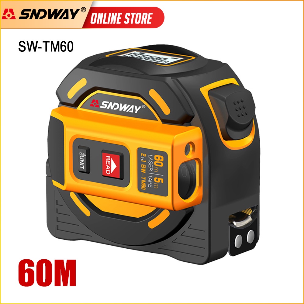 Thước Dây Laser Đo Khoảng Cách 40M 60M 2 Trong 1