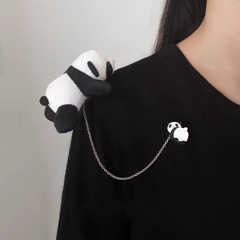Ghim cài áo hình khủng long/gấu trúc dễ thương thời trang