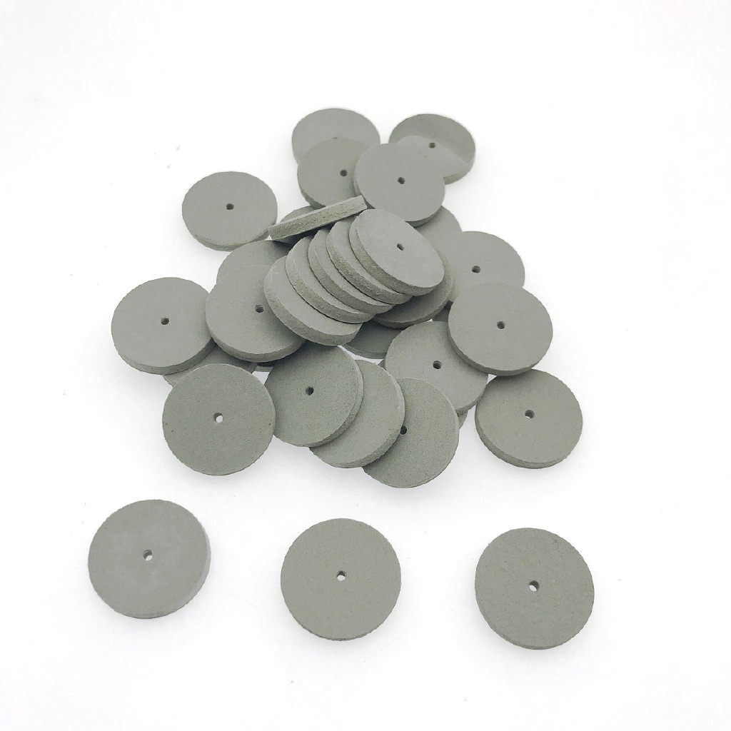 Bộ 100 miếng chà nhám hình bánh xe bằng cao su silicon dùng để chăm sóc răng/ trang sức