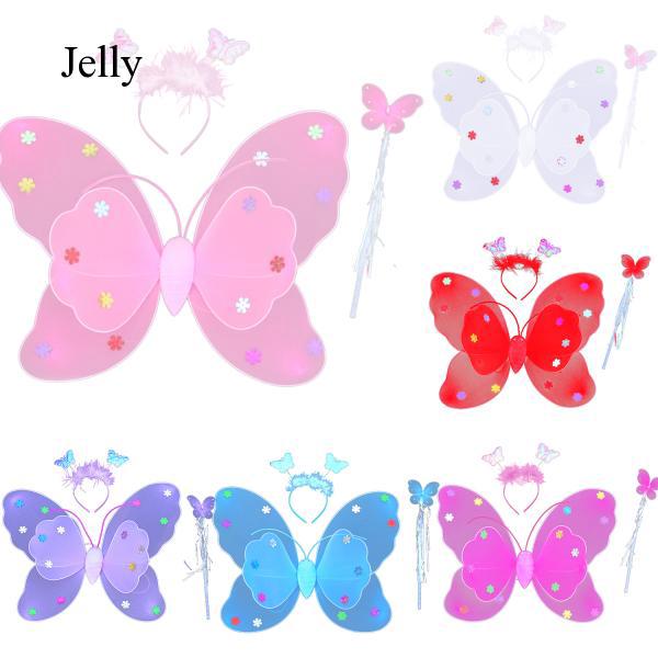 3 Pcs Double-deck Butterfly Wings Children Cosplay Halloween Party Costume J484