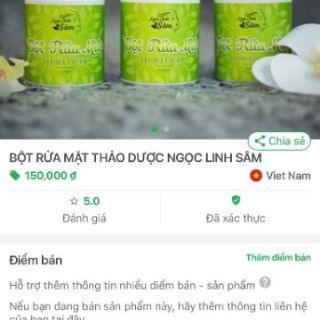 Bột rửa mặt Ngọc Linh Sâm chính hãng