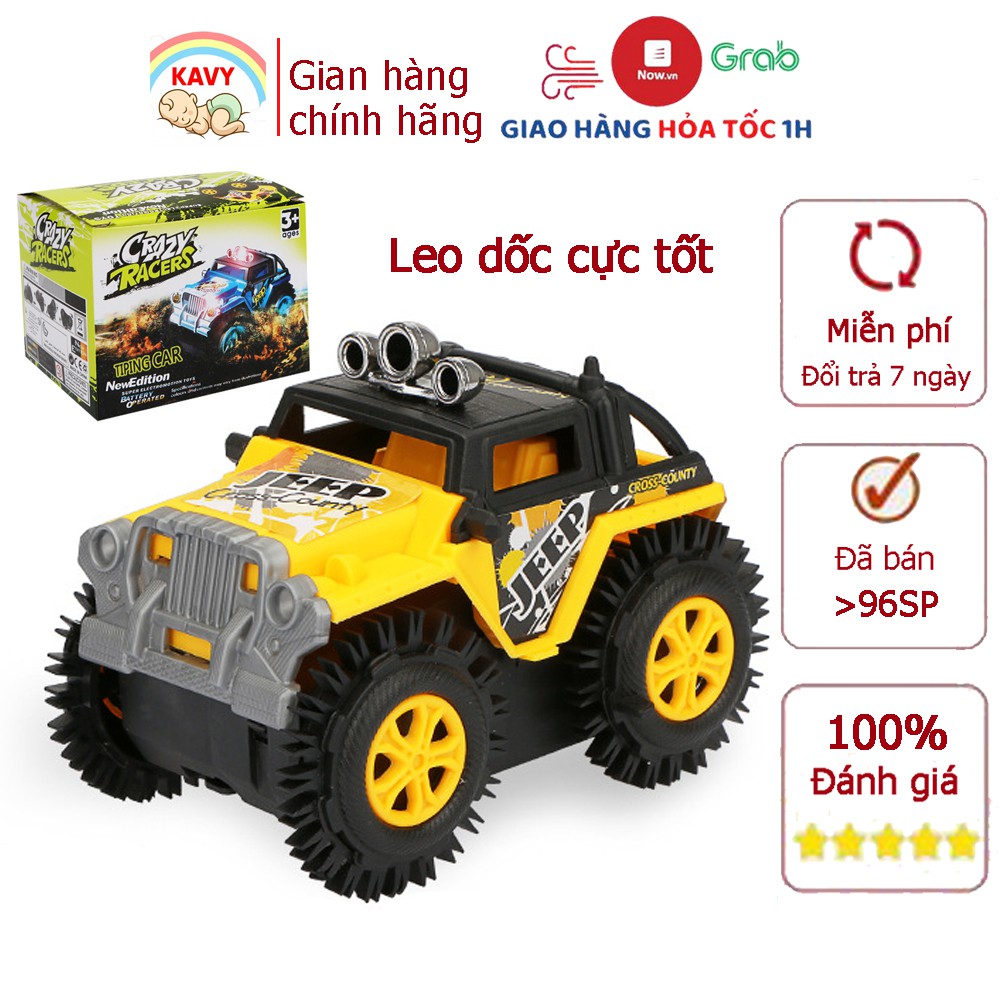 Đồ chơi cho bé chạy pin xe Jeep KAVY chạy khỏe,xa với nhựa ABS không độc hại (màu vàng)