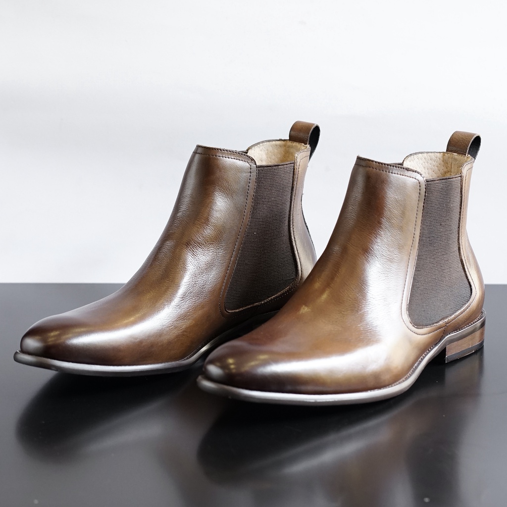 [CAO CẤP] Giày boot nam cao cổ CHELSEA NÂU BK Da thật mũi nhọn Đế khâu Phong cách văn phòng công sở sartorial BH 1 năm | BigBuy360 - bigbuy360.vn