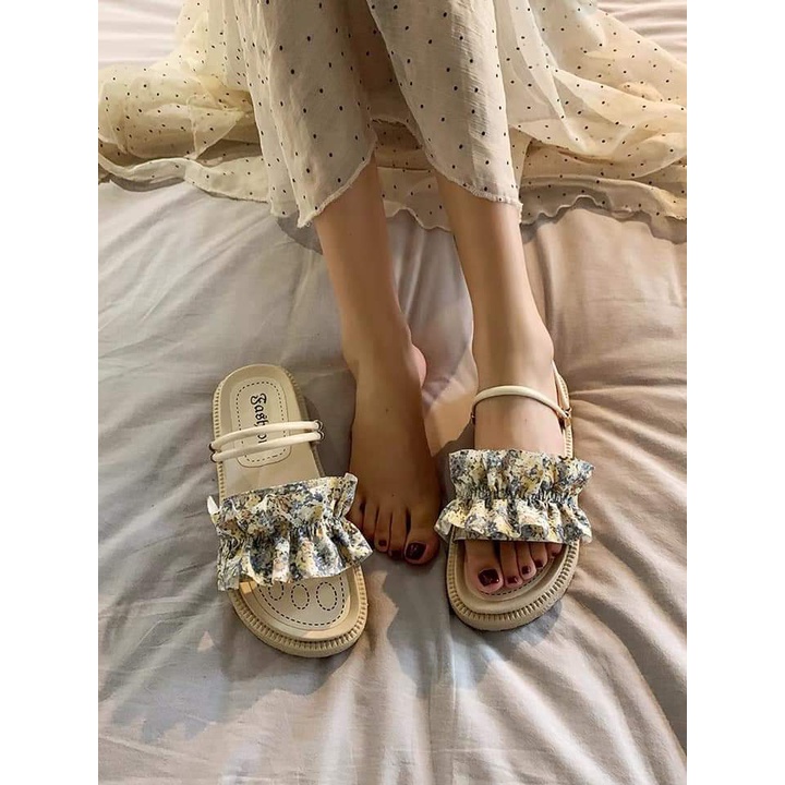 (CÓ SẴN) Sandal bèo nhún cho các nàng đi học, đi chơi, xăng đan đế bánh mì, dép đi biển
