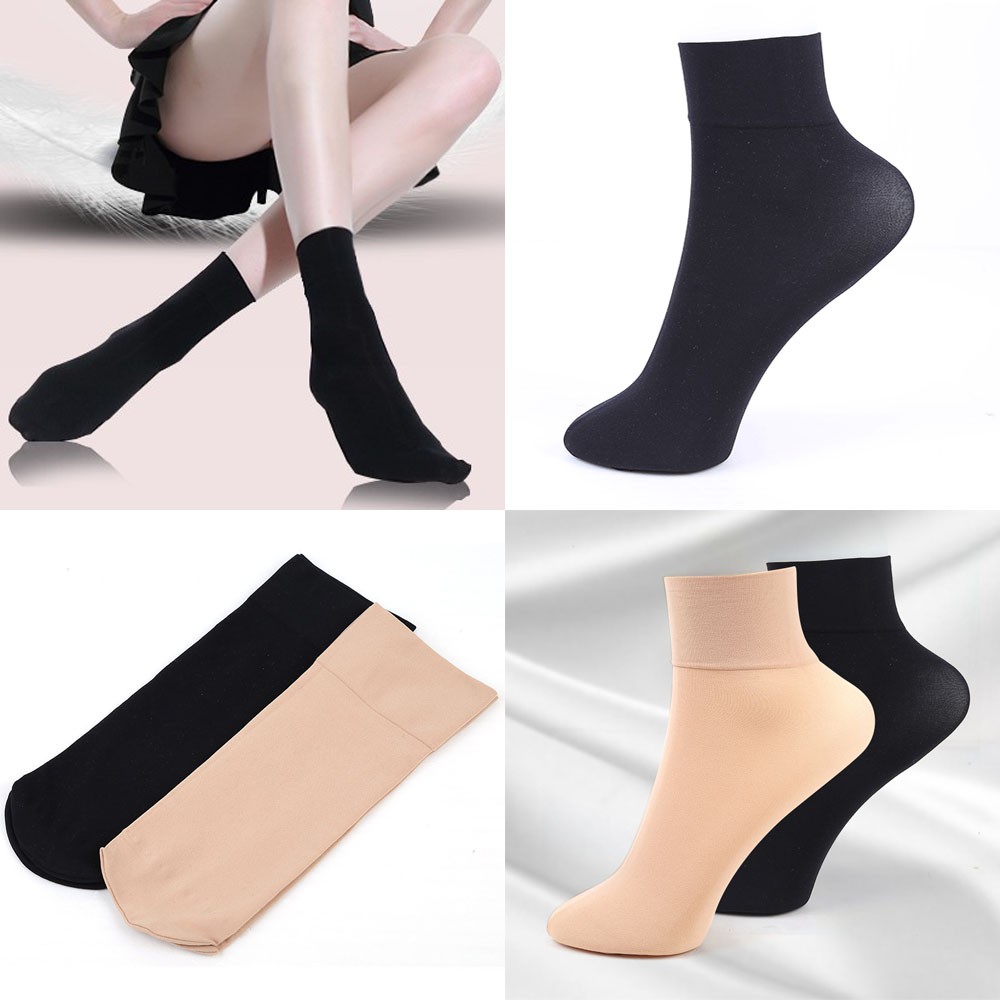 Set 10 / 10 Cặp Vớ Cổ Thấp Chất Liệu Lụa Dày Dặn