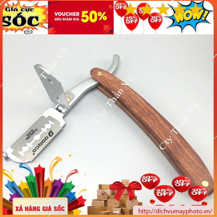 Dao cạo lông mặt cán bằng gỗ dễ cầm nhỏ gọn tiện lợi