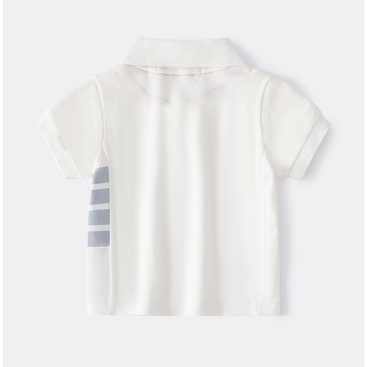 Áo POLO cotton co giãn bé trai WELLKIDS Áo cộc tay đơn giản có cổ trẻ em từ 2-7 tuổi