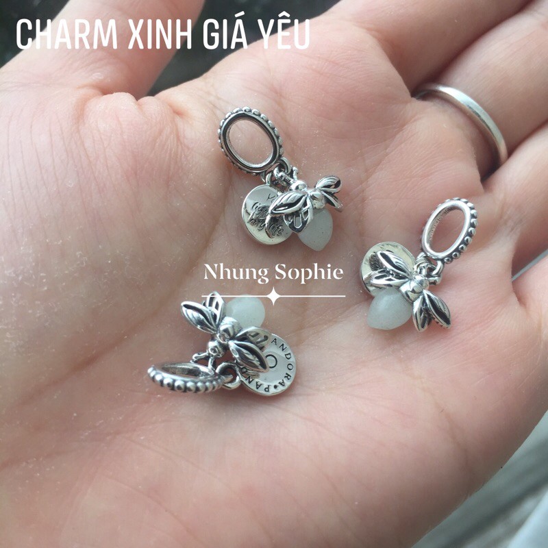Charm treo bạc hình đom đóm phát sáng bạc 925