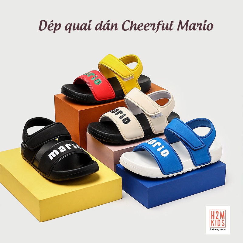 Dép quai dán cho bé Cheerful Mario QL-1108, sandal bé trai bé gái chống trơn trượt chính hãng QDM5