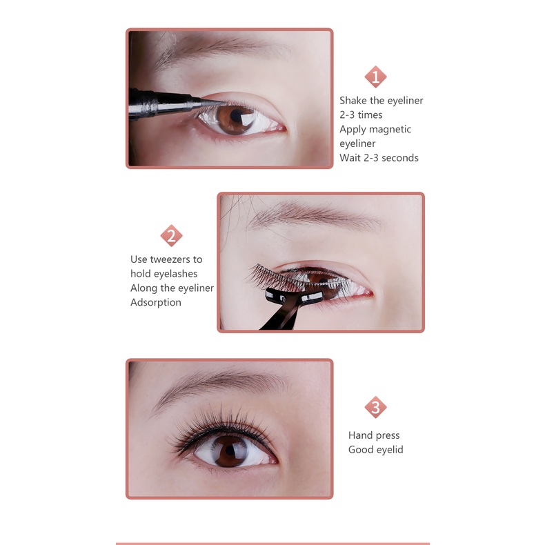Tingmeier Ba Cặp Lông Mi Giả Dạng Lỏng Kẻ Mắt Nam Châm 3d Có Hàng Bộ Lông Mi Nam Châm Thanh Toán Khi Nhận Hàng