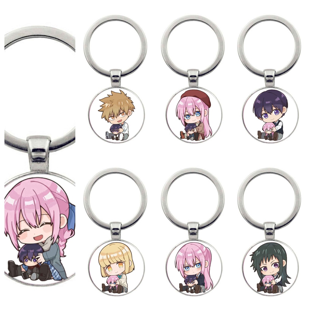 (KL25) Móc khóa tròn kim loại IN HÌNH Shikimori-san Bạn gái tôi không chỉ dễ thương anime chibi