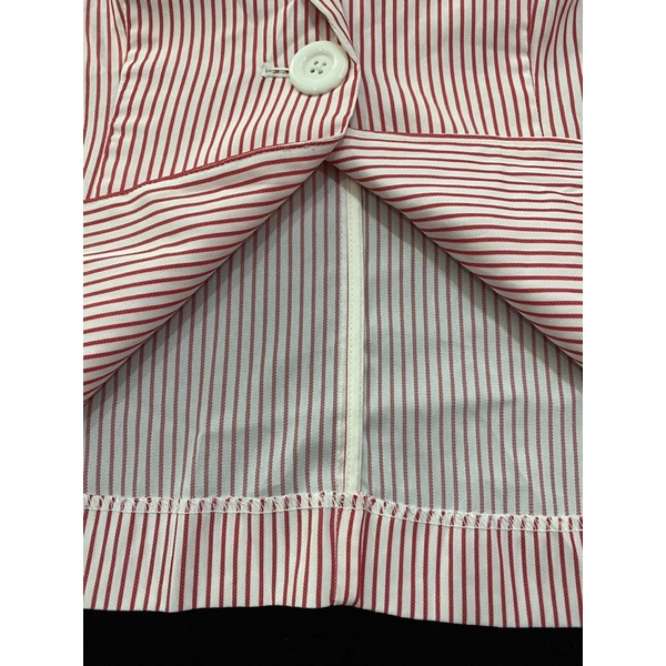 Áo vest trắng sọc đen/đỏ Ninomaxx cao cấp - Thanh lý vnxk