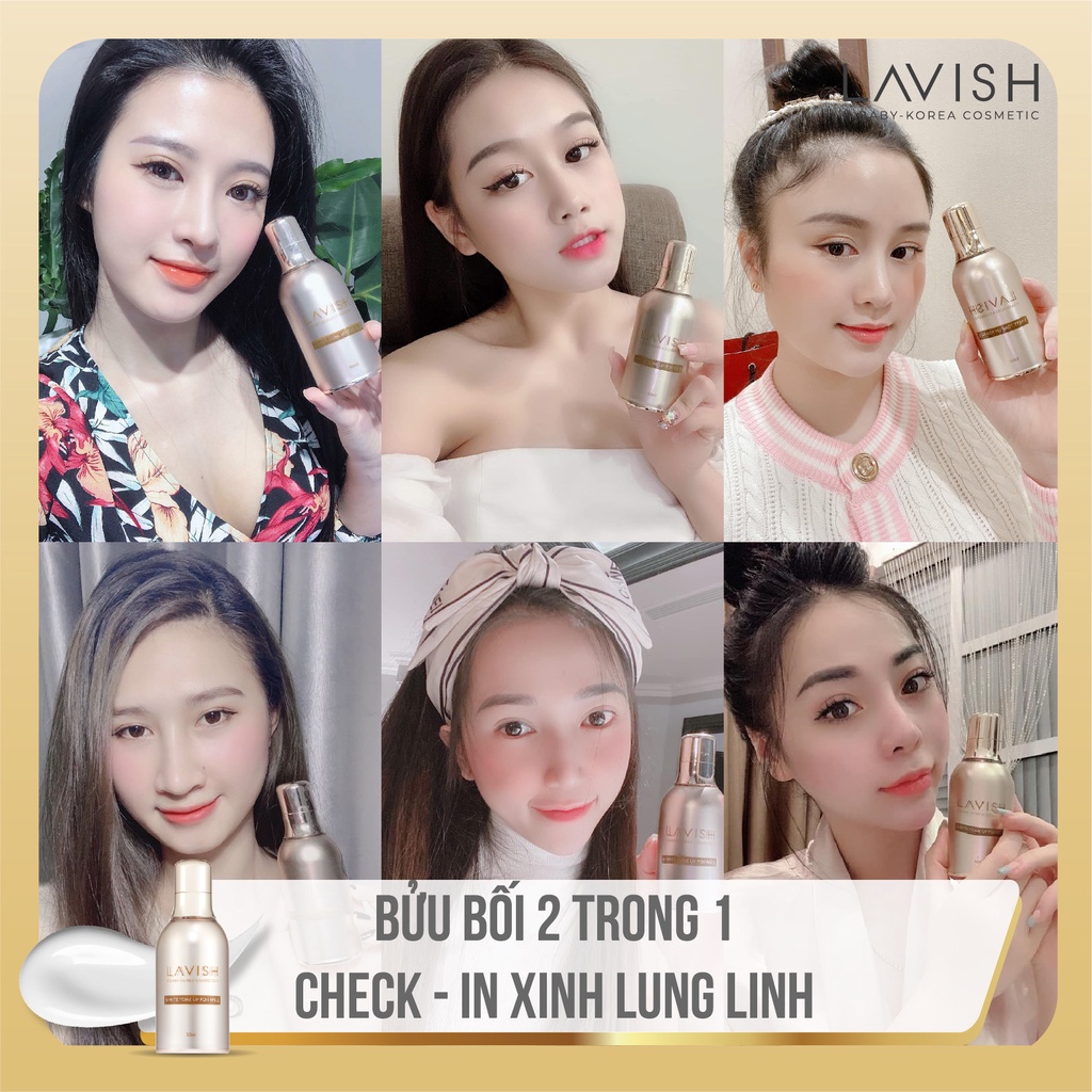 Kem dưỡng da mặt ban ngày LAVISH nâng tone thay thế lớp trang điểm,chống nắng cho da trắng hồng 50ml