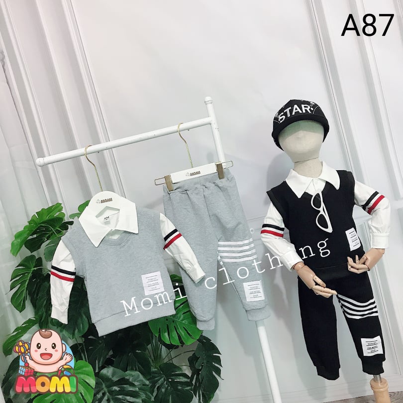 Set sơ mi 3 chi tiết dành cho bé trai - A87 - CAM KẾT HÀNG LOẠI 1 NHƯ HÌNH