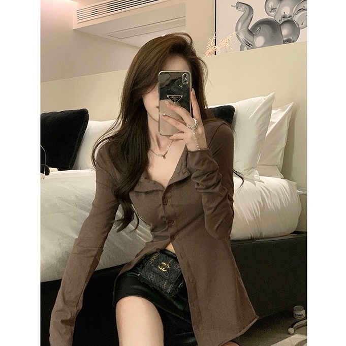Áo Thun cardigan Mỏng Tay Dài Ôm Eo Thoáng Khí Chống Nắng Dễ Phối Đồ Cho Nữ