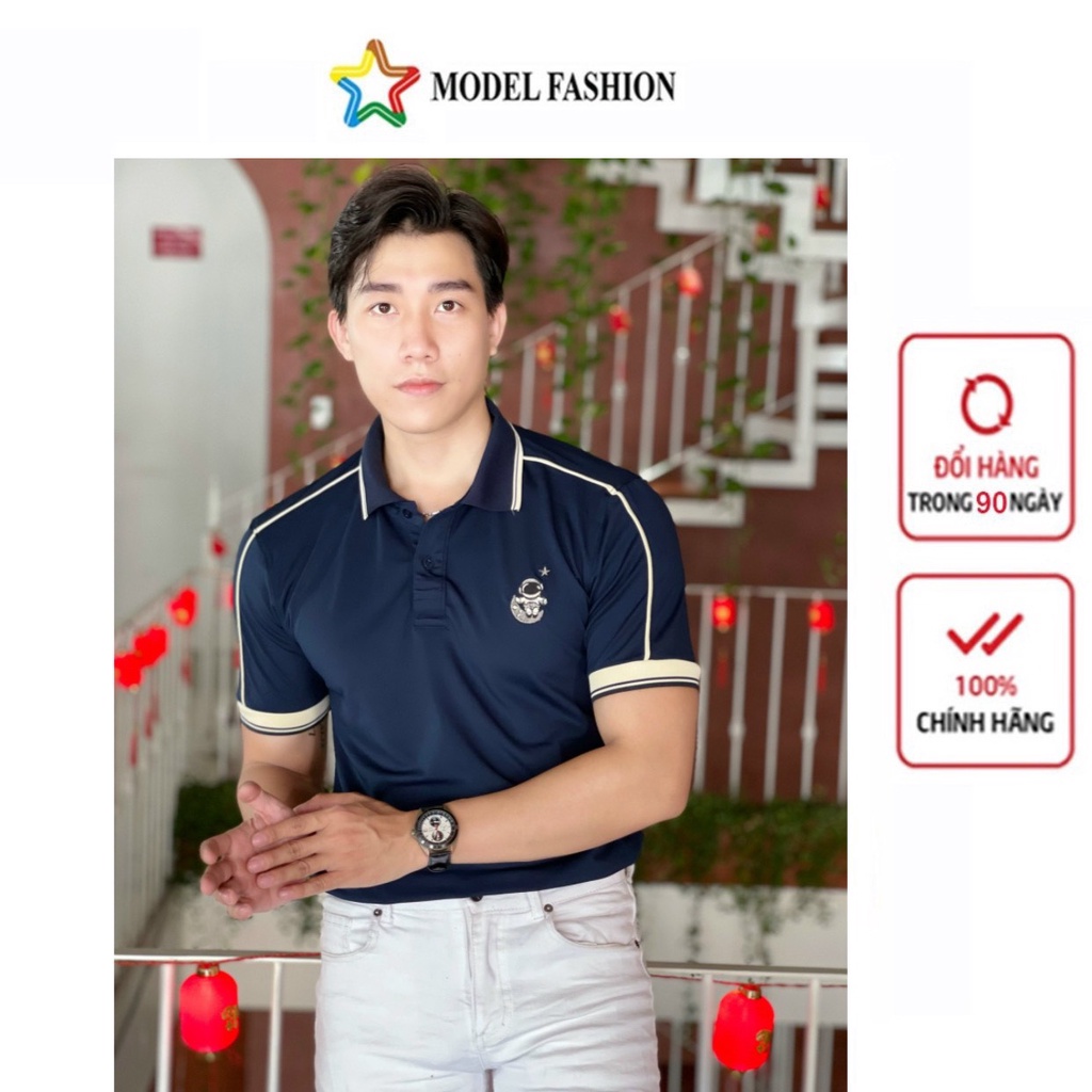 Áo Thun Nam Cổ Trụ Màu Trơn Viền Kẻ Vai MODEL FASHION (ATHK)