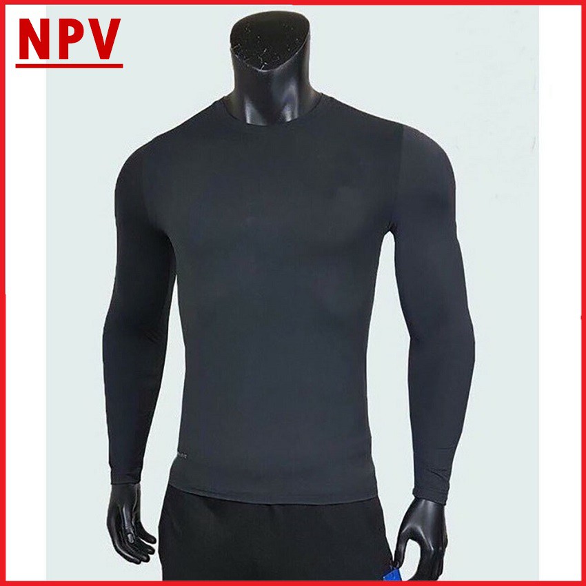 Áo thể thao dài tay nam NPV co giãn tốt, áo giữ nhiệt chất cotton mỏng mịn, dáng ôm body | BigBuy360 - bigbuy360.vn