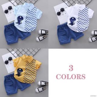 Bộ áo thun in hình cá mập + quần ngắn cho bé trai