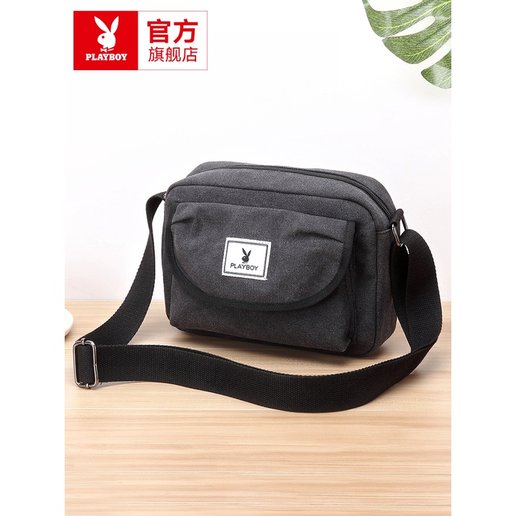 Túi đeo chéo Playboy vải Canvas phong cách Nhật Bản thời trang cho nam