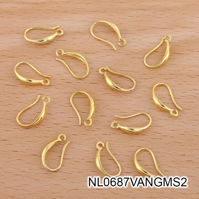 2 móc khuyên tai dày dặn 10*15mm nguyên liệu làm trang sức cổ trang