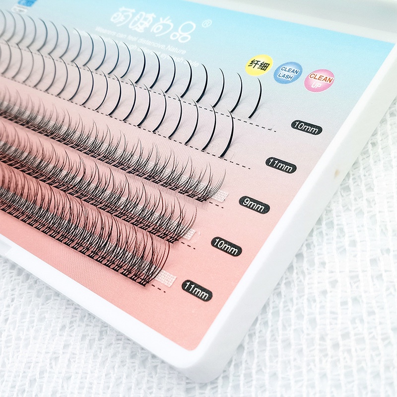 Lông Mi Giả Chùm Đuôi Cá, Hộp Mi Giả Tự Nối Tại Nhà Đẹp Tự Nhiên Kích Thước Tùy Chọn 9-11mm